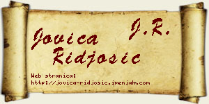 Jovica Riđošić vizit kartica
